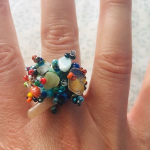 ⭐️Boho hand beaded ring - multicolor